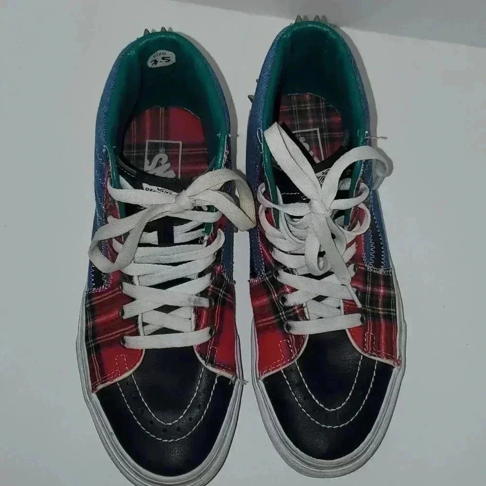 Vans SK8-HI Tartan Daze Multi Plaid Spike Sneakers Men's Size 7.5 Women's Size 9 - Picture 8 of 13